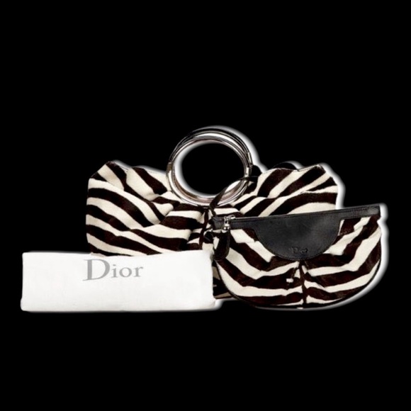 Dior Handbags - Christian Dior Soft Babe Calf Hair Zebra Animal Vintage JazzClub Collection Bag